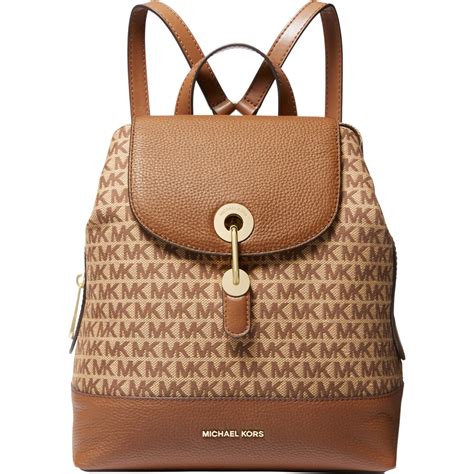 michael kors raven medium signature backpack|Raven Medium Logo and Pebbled Leather Backpack .